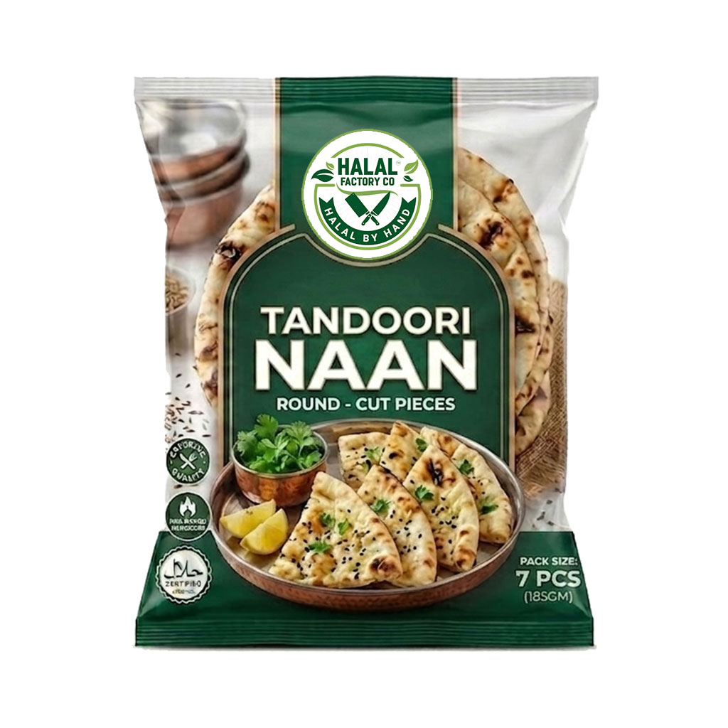 7 PC TANDOORI NAAN ROUND (185G) – CUT PIECES